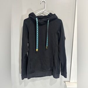 ZOX Hoodie Mens Small Black Pullover Drawstring Cotton